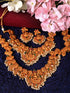 Gold Toned Gorgeous Saaddhvi Haram Combo Temple Jewellery Set