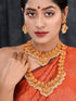 Gold Toned Gorgeous Saaddhvi Haram Combo Temple Jewellery Set