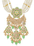 GoldPlated Mint AD & Kundan Stone Studded Necklace Jewellery Set