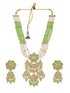 GoldPlated Mint AD & Kundan Stone Studded Necklace Jewellery Set