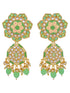 GoldPlated Mint AD & Kundan Stone Studded Necklace Jewellery Set