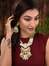 GoldPlated Mint AD & Kundan Stone Studded Necklace Jewellery Set
