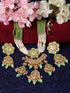 GoldPlated Mint AD & Kundan Stone Studded Necklace Jewellery Set