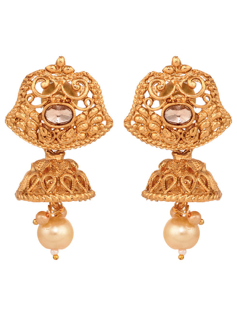 GoldPlated Kundan studded Handcrafted Necklace Jewellery Set
