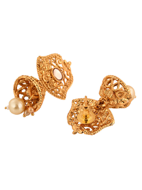 GoldPlated Kundan studded Handcrafted Necklace Jewellery Set