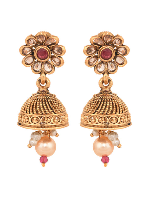 GoldPlated Multi Kundan studded Handcrafted Necklace Jewellery Set