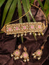 Gold Plated Pink AD studded Kundan Choker Jewellery Set
