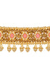 Gold Plated Pink AD studded Kundan Choker Jewellery Set