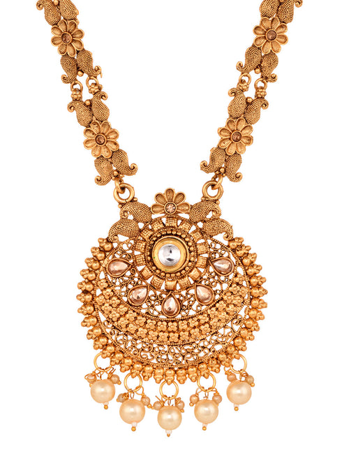 GoldPlated Kundan studded Handcrafted Necklace Jewellery Set
