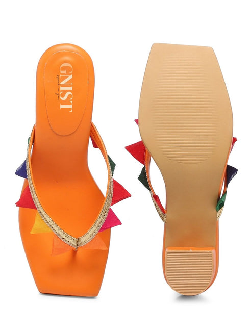 GNIST Multicolour Ethnic Block Heels