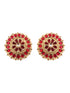 Gold Plated Red stone studded Pearl beaded Choker Jewellery set