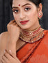 Gold Plated Red stone studded Pearl beaded Choker Jewellery set