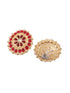 Gold Plated Red stone studded Pearl beaded Choker Jewellery set