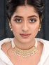 Gold Plated Polki AD Studded Pearl Beaded Intricate Choker Jewellery Set