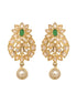 Gold Plated Polki AD studded Green Beads Maala Necklace Set