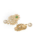 Gold Plated Polki AD studded Green Beads Maala Necklace Set