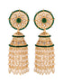 Gold plated Polki Studded Pearl Drops Jhumka Earrings