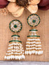 Gold plated Polki Studded Pearl Drops Jhumka Earrings