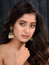 Gold Plated Polki studded Green Meenakari Pearl Drops Earrings