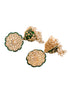 Gold Plated Polki studded Green Meenakari Pearl Drops Earrings