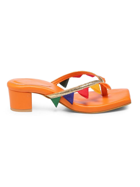 GNIST Multicolour Ethnic Block Heels