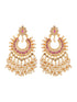 Gold Plated Pink AD Studded Peals Drops Chandbali Earrings