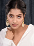 Gold Plated Pink AD Studded Peals Drops Chandbali Earrings