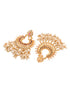 Gold Plated Pink AD Studded Peals Drops Chandbali Earrings