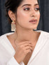 Gold Plated Red AD studded Pearl Dops Jhumka Earrings