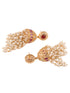 Gold Plated Red AD studded Pearl Dops Jhumka Earrings