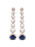 White Rhodium Plated Blue AD studded Drop Earrings