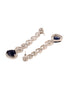 White Rhodium Plated Blue AD studded Drop Earrings