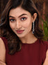 White Rhodium Plated Blue AD studded Drop Earrings