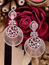Rosegold Plated Pink AD studded Chandbali Earrings