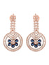 Rosegold Plated Blue AD studded Drop Earrings