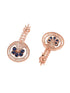 Rosegold Plated Blue AD studded Drop Earrings