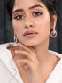 Rosegold Plated Blue AD studded Drop Earrings