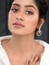Rosegold Plated Blue AD studded Drop Earrings