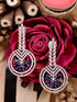 Rosegold Plated Blue AD studded Drop Earrings