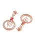 Rosegold Plated Red AD studded Drop Earrings