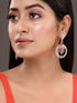 Rosegold Plated Red AD studded Drop Earrings