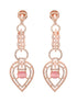 Rosegold Plated Pink AD studded Drop Earrings