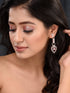 Rosegold Plated Pink AD studded Drop Earrings