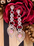 Rosegold Plated Pink AD studded Drop Earrings