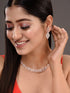 Rosegold Plated AD studded Necklace Earrings Jewellery Set