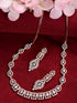 Rosegold Plated AD studded Necklace Earrings Jewellery Set