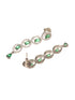 White Rhodium Plated Green AD studded Necklace Earrings Jewellery Set