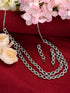 White Rhodium Plated Green AD studded Necklace Earrings Jewellery Set