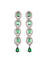 White Rhodium Plated Green AD studded Necklace Earrings Jewellery Set