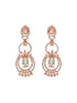 Rosegold Plated Mint AD studded Necklace Earrings Jewellery Set